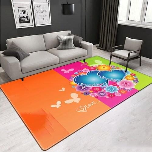 Romantic Valentines Day 3D Printing Carpets for Living Room Bedroom Area Rugs Wedding Home Decor carpet Hallway Antiskid Mats