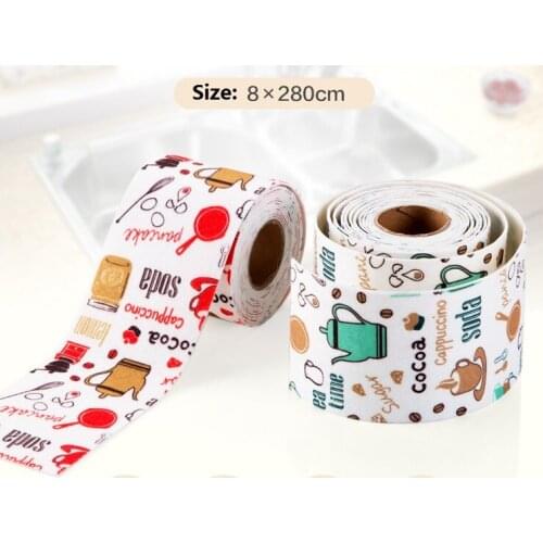 Self Adhesive Kitchen Ceramic Sticker Waterproof Anti-moisture PVC Sticker Bathroom Wall Corner Line Sink Stickers 280x8cm