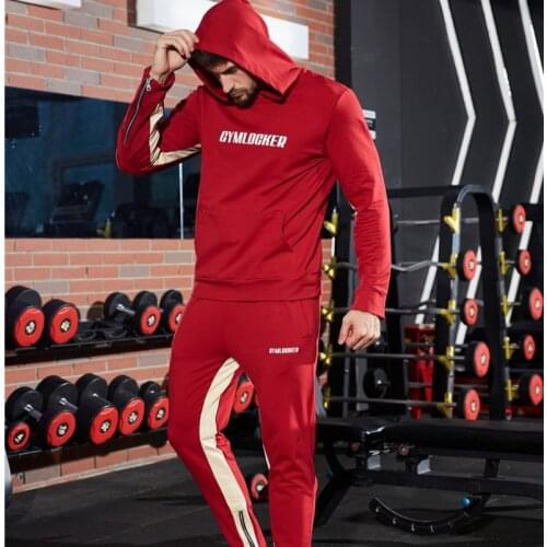 Running Fitness Tracksuits Men Sportswear Suit Gym Training Hoodie Sets Jogging Clothing