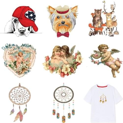 Iron-on Transfers for Clothing Patches Clorhing Stickers Stripe Dress Diy Angel Patch Vinyle Adhesive Flex Fusible Transfer I
