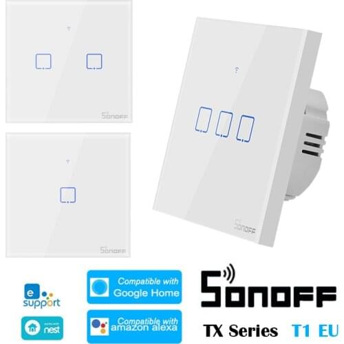 SONOFF T1 EU TX-Series 433 RF Smart WiFi Wall Switch Support eWelink Automation Compatible with Google Home Alexa