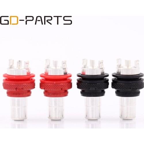 EIZZ High End True Silver Plated Brass Female RCA JACK Socket Connector Hifi Audio DIY Amplifier CD Turntable DAC TV DVD Signal