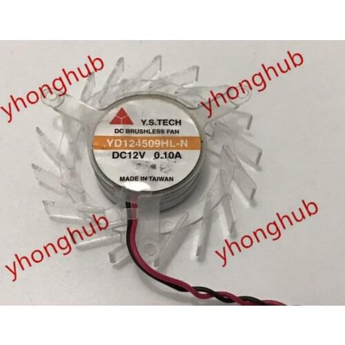 Y.S TECH YD124509HL-N DC 12V 0.10A 50X50X10mm 2-wire Server Cooling Fan