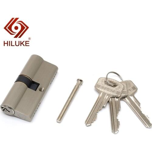 HILUKE 70mm European standard lock cylinder 3 pcs norml keys security door copper alloy lock core hardware DS70.3N
