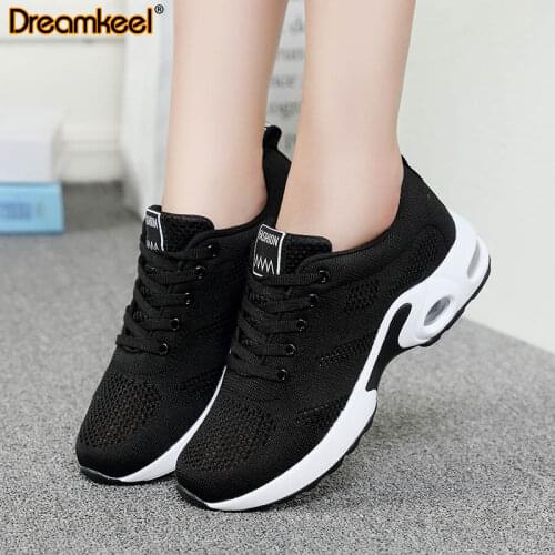 Running Shoes Women Fashion Lightweight Sneakers Outdoor Sports Shoes Breathable Mesh Comfort Running Air Cushion Lace Up Y