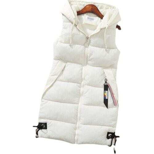 2XL Oversized Vest Women Down Jacket Winter Outerwear Sleeveless Vest Female Fall Down Cotton Hooded Warm Waistcoat Loose Jacket