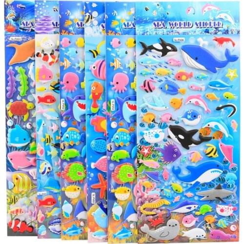 1pcs/lot Kawaii Stationery Stickers Aquatic creatures Decorative Mobile Stickers Scrapbooking DIY Craft Stickers