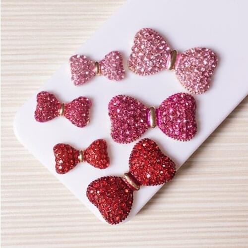 10 sets/lot Min.$15 (Mixed Order) Cell Phone Case DIY Charms Alloy Crystal Bowknot Decoration