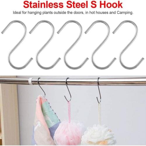 10Pcs Stainless Steel S-hooks Pot Pan Storage Hanging Hanger Household Wardrobe Kitchen Pot Hook Hanging Storage Hook