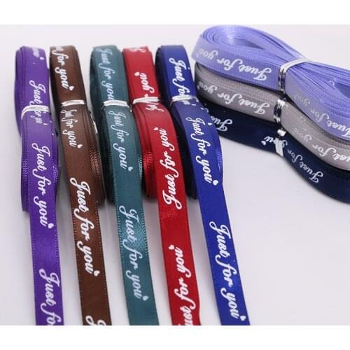 10 Yards/Lot 10mm Polyester Ribbon Printing Just For You Ribbon DIY Christmas Wedding Party Craft Romantic Packaging Ribbon