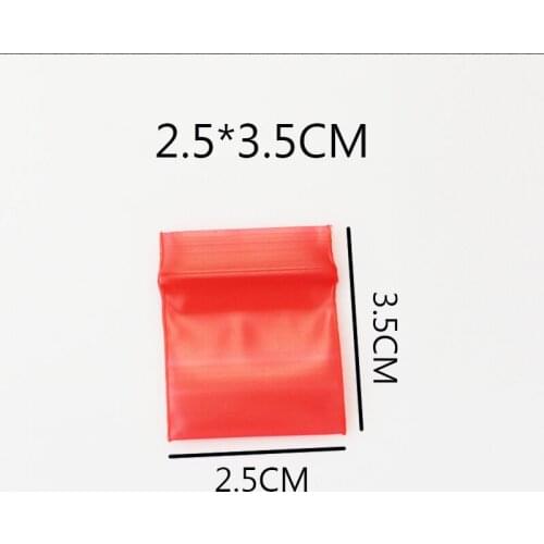100Pcs/Lot 2.5x3.5cm Red Zip Lock Resealable Ziplock Grip Seal Plastic Retail Package Bag Zipper Packing Pack Pouch