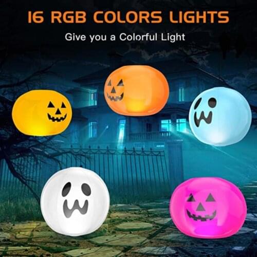 16Inch Remote Control Inflatable Lighted Ball LED Lighted Floating Ball Outdoor Halloween Party Patio Hanging Light Party Supply