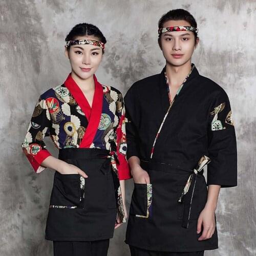 2018 Special Style food service chef uniform Japan Kimono working wear sushi chef jacket