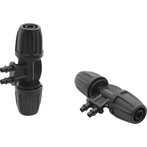 8 / 11mm to 4 / 7mm 4-way Hose connector with Lock Nut Agriculture garden Drip Irrigation Fittings 50 Pcs