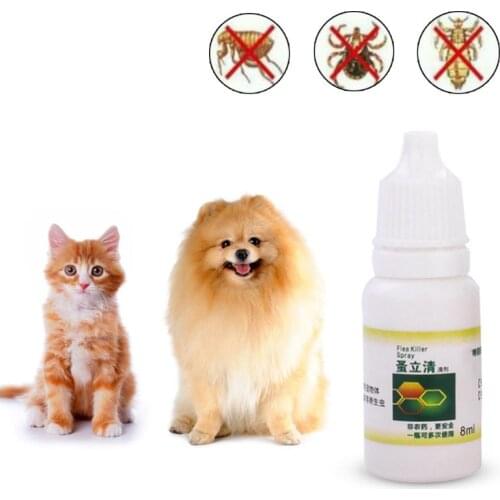 8ml Pet Dog Cat Flea Tick Killer Anti-flea Insecticide Spray Lice Insect Remover Liquid