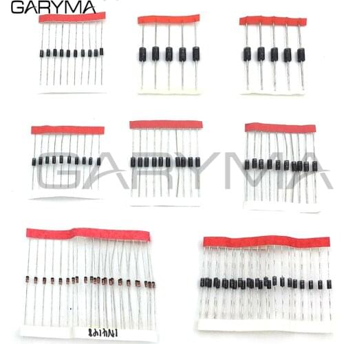 8Values 100Pcs Schottky Rectifier Diodes 1N4148 1N4007 1N5819 1N5399 1N5408 1N5822 FR107 FR207