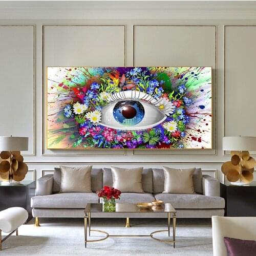Abstract Canvas Painting Posters and Prints Wall Canvas Art Home Decor Eye Colorful Flower Butterfly Wall Art Canvas Painting