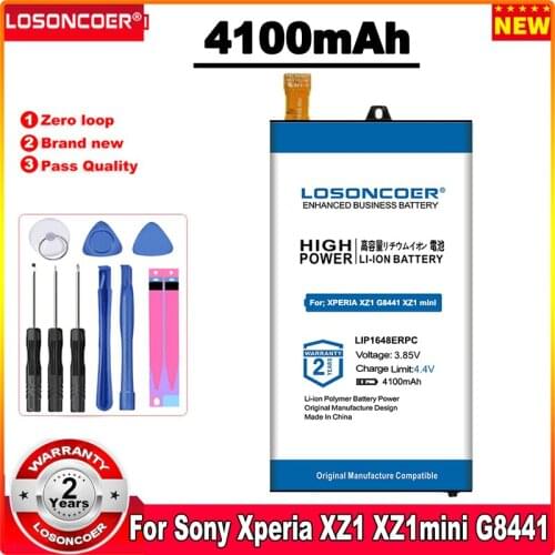 LOSONCOER LIP1648ERPC 4100mAh Battery For SONY XPERIA XZ1 G8441 XZ1mini XZ1 mini 1308-1851 +Free tools