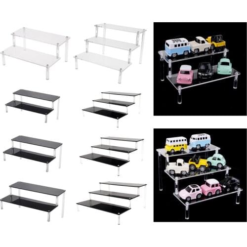 Acrylic Display Stands, Riser Display Shelf for Amiibo Funko POP Figures Cupcakes Stand for Cabinet Countertops Table