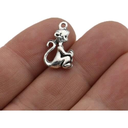 30pcs Monkey Charms Pendants for Jewelry Making Bracelet DIY Accessories 18x11mm