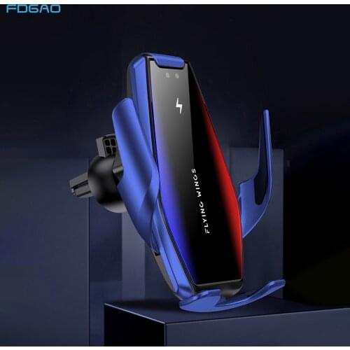 Automatic Clamping 15W Fast Qi Car Wireless Charger for iPhone 12 11 XS XR X 8 Samsung S21 S20 S10 Air Vent Mount Phone Holder