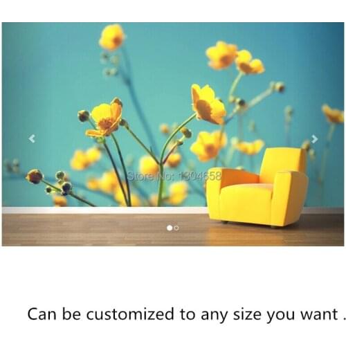 Free shipping custom- modern 3D mural Yellow Flowers Wall Mural sofa bedroom TV backdrop wallpaper
