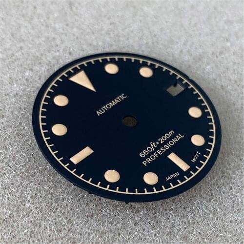Perfect Style 28.5MM Watch Dial Green Luminous Dial for NH35/4R36 Movement Modification Parts