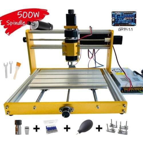 CNC 3018 Plus Metal Frame Engraver GRBL DIY Pcb Milling Machine with Nema17 Stepper 52mm 300/500W Spindle Carve Metal