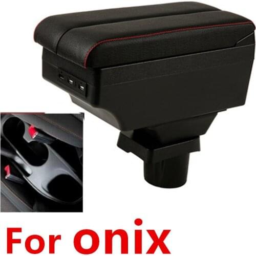 For chevrolet onix armrest box double layer with usb interface