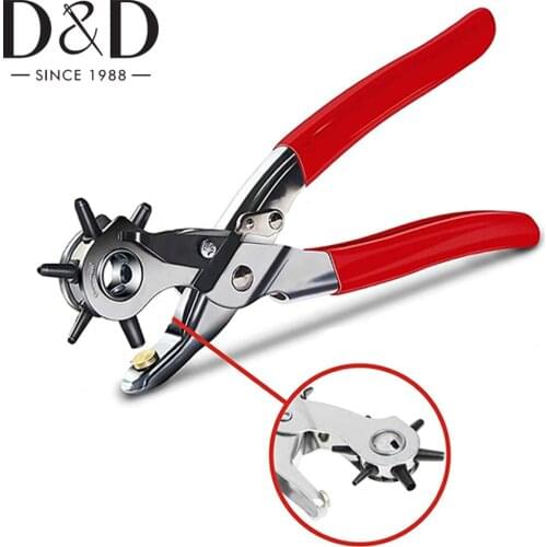 Leather Hole Punch Belt Punch Diameter 4.5/4/3.5/3/2.5/2mm 6 size Leather Hole Punch for Leather&Belts&Watches&Vinyl&Handbags