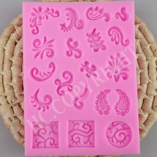 European Style Relief Lace Silicone Molds DIY lace pattern vine Border silicone molds Fondant Chocolate Border Decoration Tools