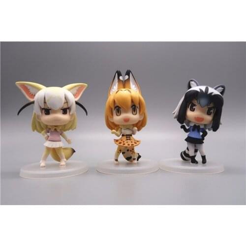 5CM 3pcs/lot Japanese anime figure Q version Kemono Friends Project action figure collectible model toys for girls