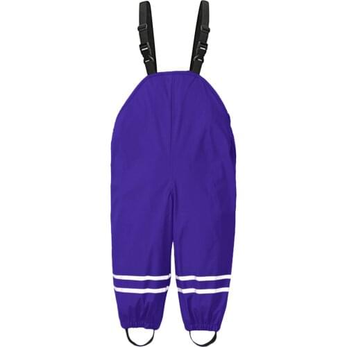 Purple Pink Rain Dungarees Windproof Waterproof Mud Jumpsuit Clothes Children Waterproof Rain Mud Pants Waterproof Overalls L3