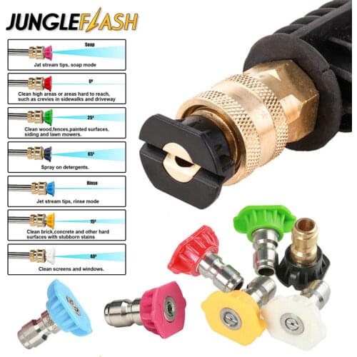 JUNGLEFLASH Pressure Washer Nozzle High Pressure Cleaner Quick Connect Car Washer Spray Tip Nozzle 4.0 Orifice Size