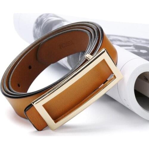 Kemeiqi Simple decoration wildbelt Korean smooth buckle belt ladies cowhide womens white-collar pants belt simpleandfashionable