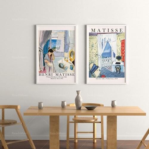 Henri Matisse (Henri Matisse) a set of 2 vintage exhibition posters, woman reading, beautiful prints Matisse decorative posters