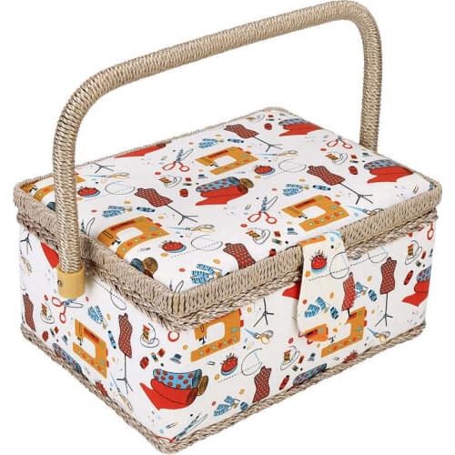 3 Colors Craft Sewing Tool Needle Thread Basket Fabric Household Storage Box Sewing Box Organizer with Sewing Accessories