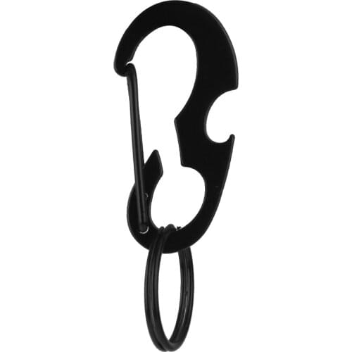 MagiDeal Light Weight Steel Buckle Hang Carabiner Buckle Keychain Hook Outdoor Accessory Black for Camping Travell Hiking Acces