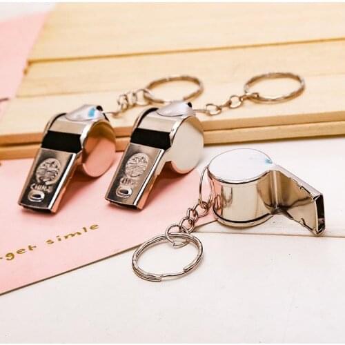 Factory wholesale metal whistle referee whistle key chain iron whistle