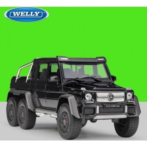 Welly 1:24 Diecast G63 AMG 6X6 SUV Pickup High Simulation Vehicle Alloy Metal Model Car