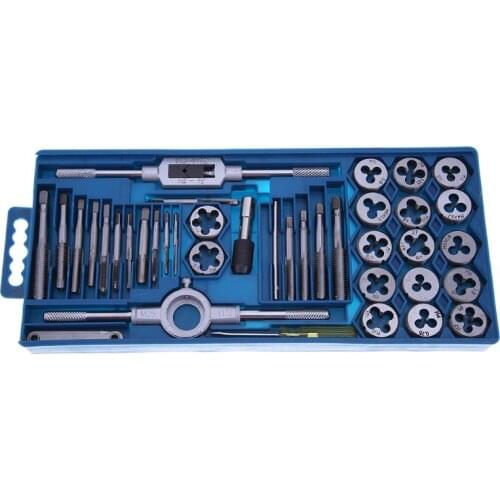 Hand 40 pcs inch Threading tap die set, 40pcs/set Adjustable inch Tap&Die Set