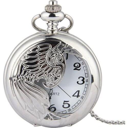 New Fashion quartz Half hollow out the eagle pendant men and woman quartz Necklace pocket watches