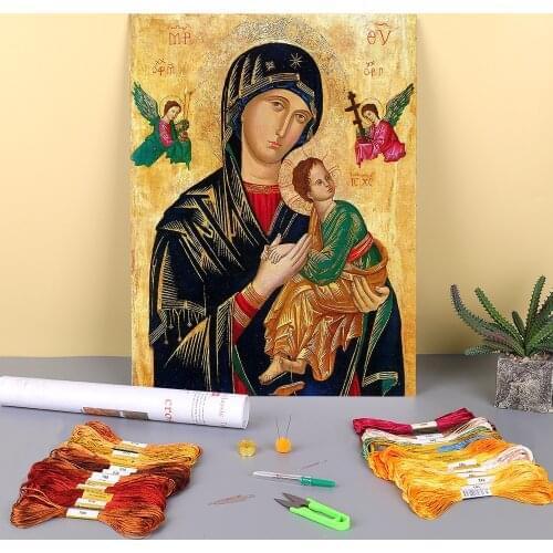 Region Orthodox Icon Printed Fabric 11CT Cross-Stitch Embroidery Complete Kit DMC Threads Handicraft Sewing Promotions