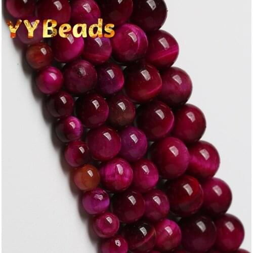 Top Quality Natural Rose Red Tiger Eye Stone Beads Loose Beads For Jewelry Making Charms Bracelets 15" Wholesale Items 6mm-14mm
