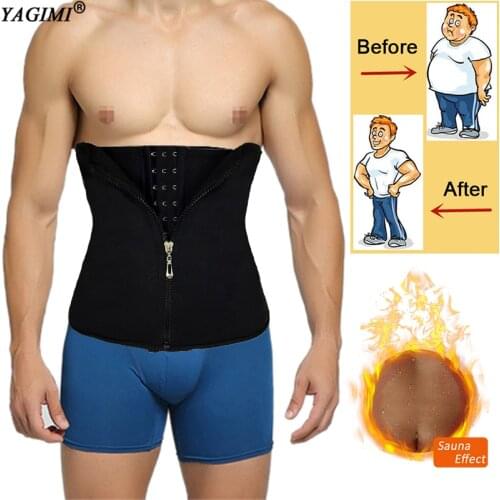 YAGIMI Colombian Girdles Sweat Belt for Man Workout Fitness Belly Belt Waist Trainer Body Shaper Slimming Corset Shapewear Fajas