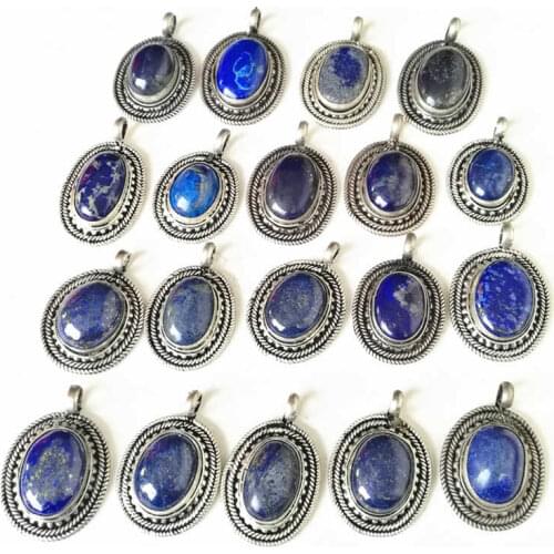 Tibet Hand Jewelry Nepal Copper Inlaid Lapis lazuli Vintage Pendants 2020 Spring New TBP590