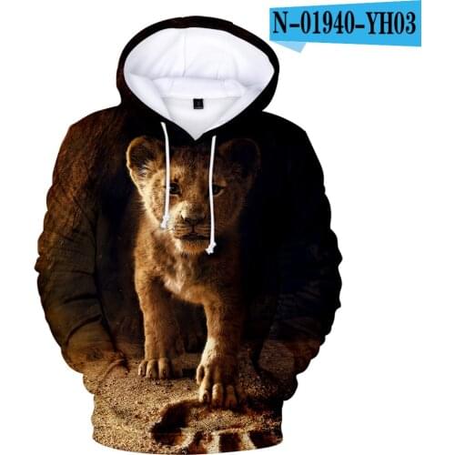 Hot Lion King 3D Hoodies sweatshirts Men/Kids Streetwear Pullovers High Quality Print Lion King Mens Clothing Adult Child Size
