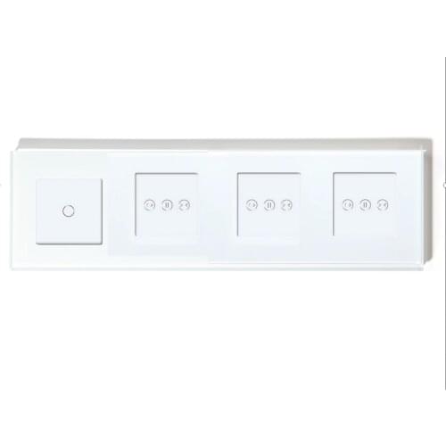Bseed Smart Triple Curtain Switch With 1 Gang Touch Switch And DIY Wifi Control Switch Work With Tuya Smart Life App