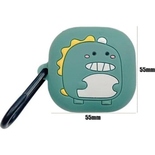 P82F Cute Dinosaur Protective Cover Silicone Case for galaxy-Buds Pro/Live Earphone
