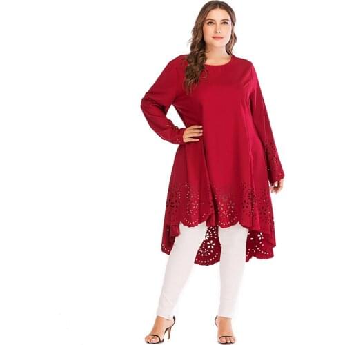 Plus size Women Long Sleeve Shirt Stitching Casual Branded Flowers Clothes